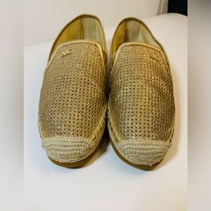 Michael Kors slip on gold espadrilles size 6.5